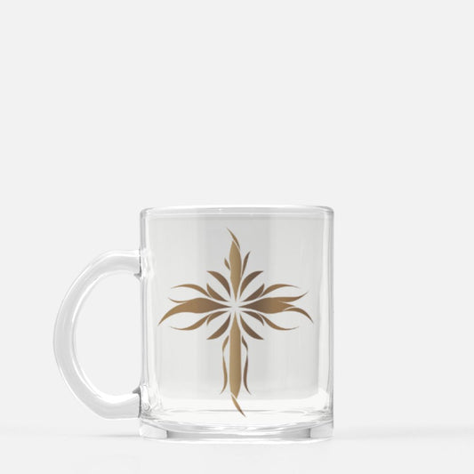 Gold Cross Glass Mug test